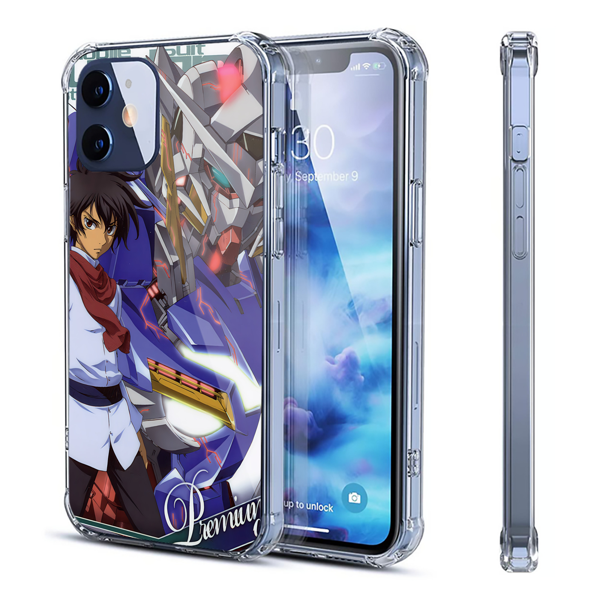 （画像用） 機動戦士ガンダム Mobile Suit Gundam 【iPhone 12シリーズ対応】透明スマホケース（クリアソフトケース）